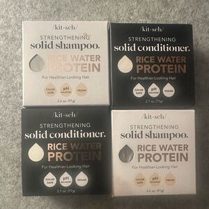 Kitsch Strengthening Solid Shampoo & Conditioner Set - Black and White